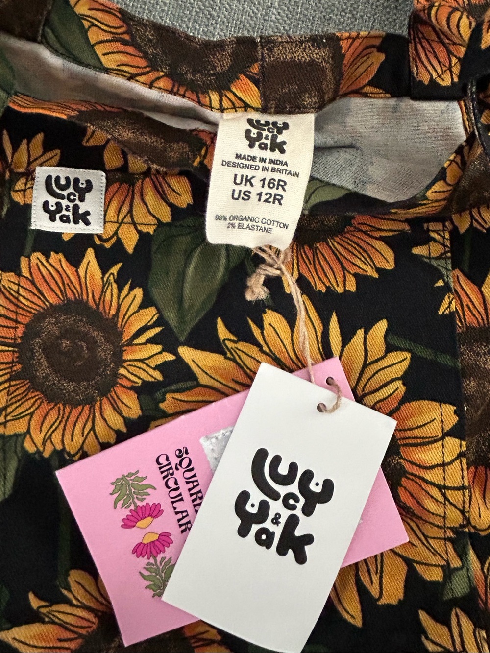 Lucy & Yak Sunflower Original Dungaree Organic Cotton Overalls Dungarees - Picture 6 of 15